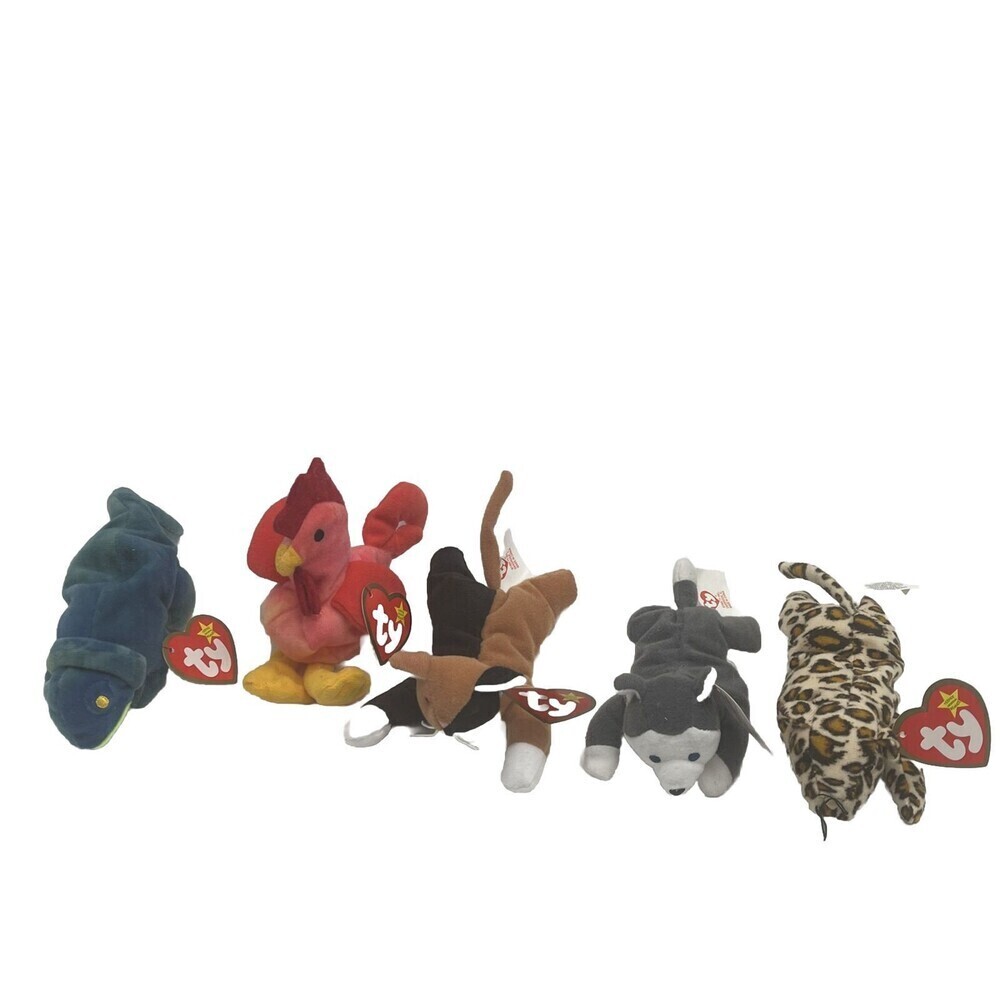 1998 Ty Teenie Beanie Babies Mcdonalds Happy Meal Toys Complete Set 6 Of 12